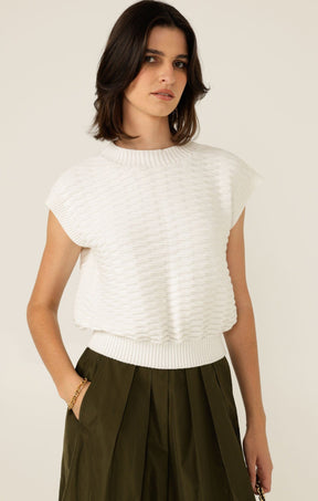 Knitwear BUBBLE KNIT TOP IN IVORY