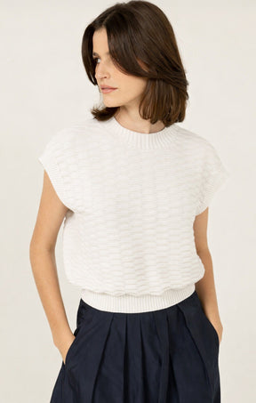 Knitwear BUBBLE KNIT TOP IN IVORY