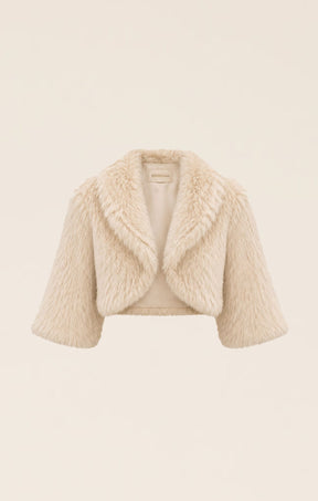 Jackets Multi Occasion LUXE FUR BOLERO IN OATMEAL