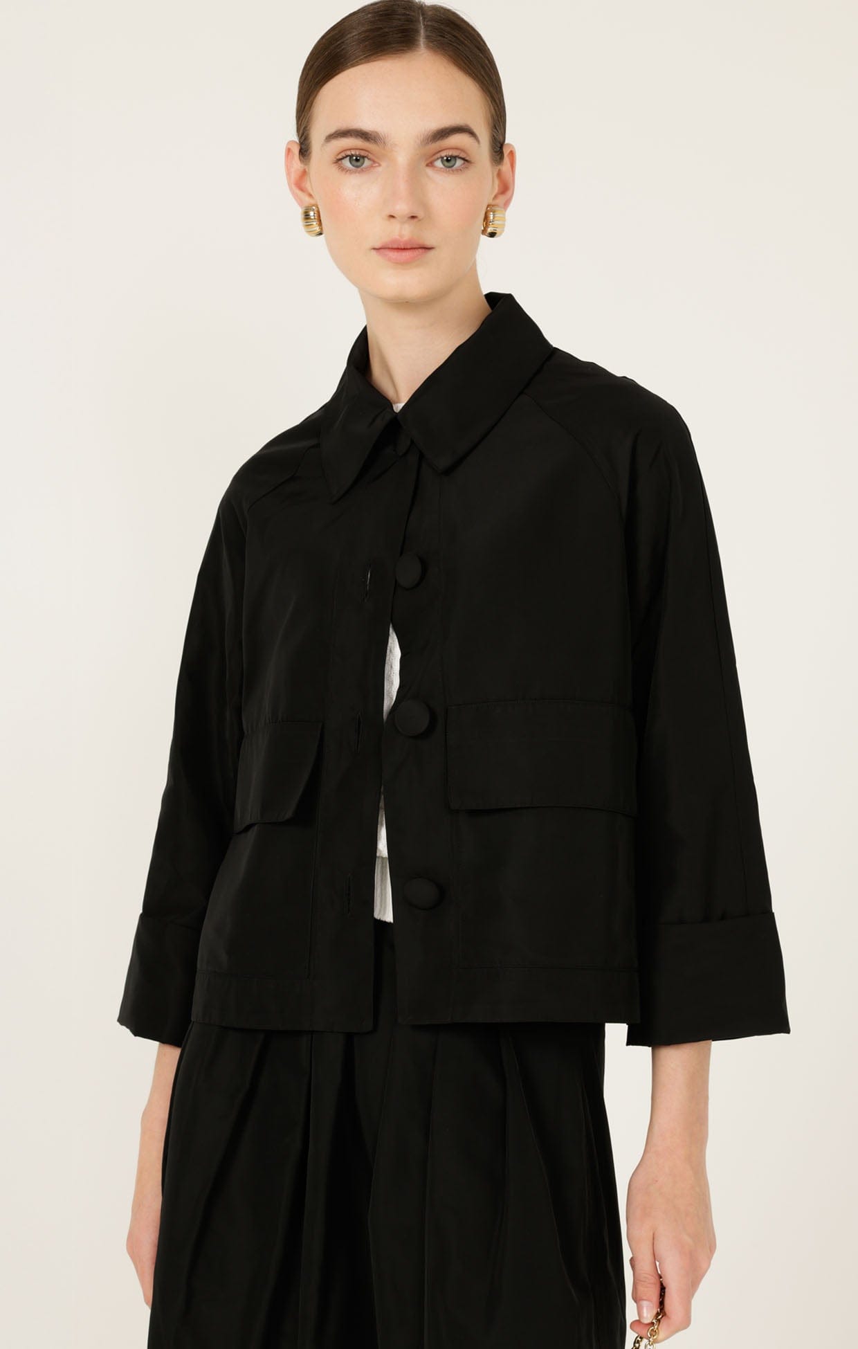 Jackets Multi Occasion BUTTON UP CROPPED JACKET