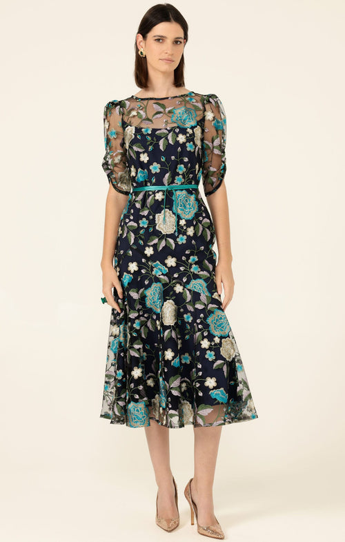 Dresses Events CARDELINA DRESS IN NAVY AQUA