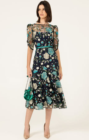 Dresses Events CARDELINA DRESS IN NAVY AQUA