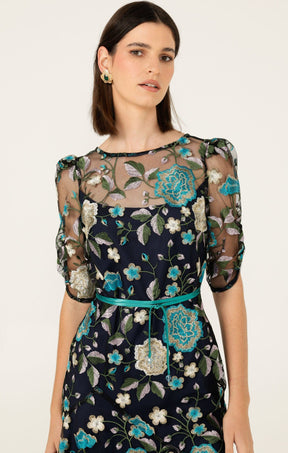 Dresses Events CARDELINA DRESS IN NAVY AQUA