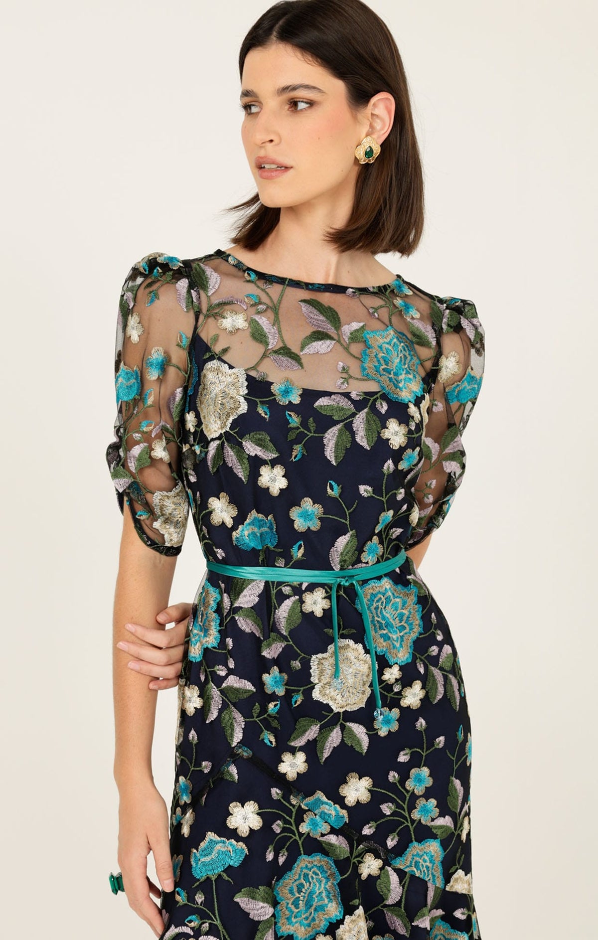 Dresses Events CARDELINA DRESS IN NAVY AQUA