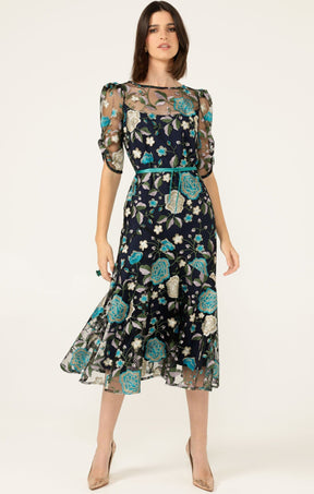 Dresses Events CARDELINA DRESS IN NAVY AQUA