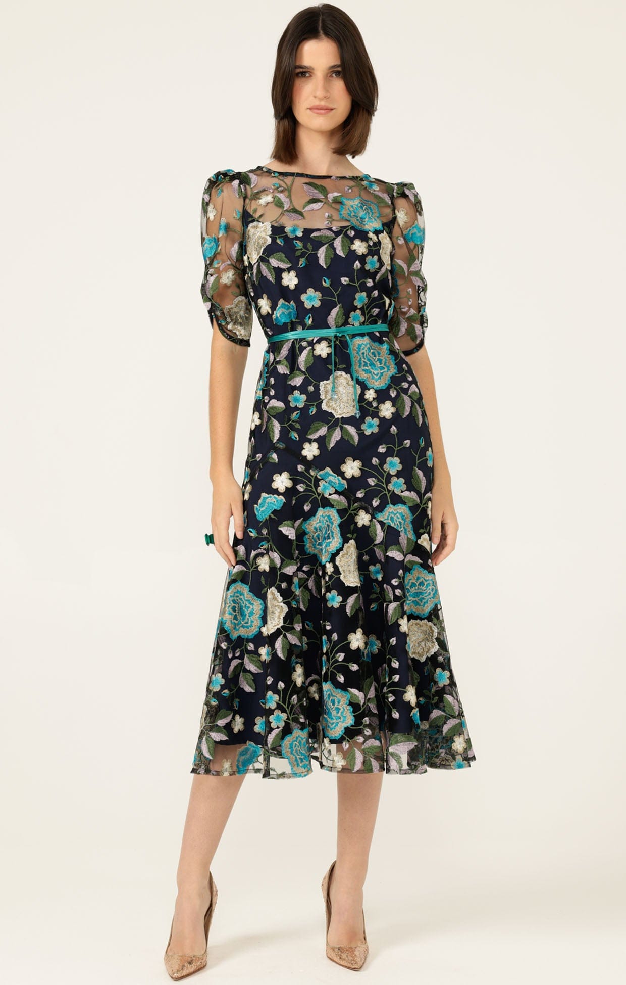Dresses Events CARDELINA DRESS IN NAVY AQUA