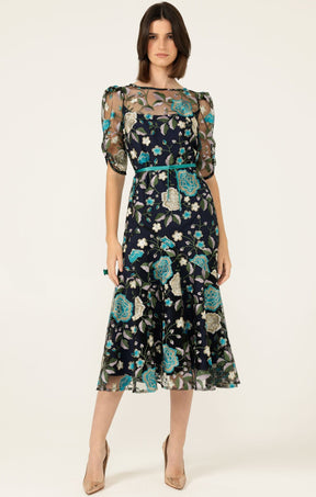 Dresses Events CARDELINA DRESS IN NAVY AQUA
