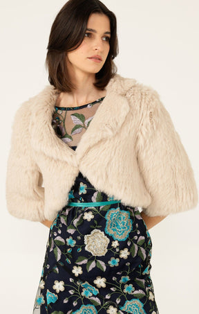 Jackets Multi Occasion LUXE FUR BOLERO IN OATMEAL