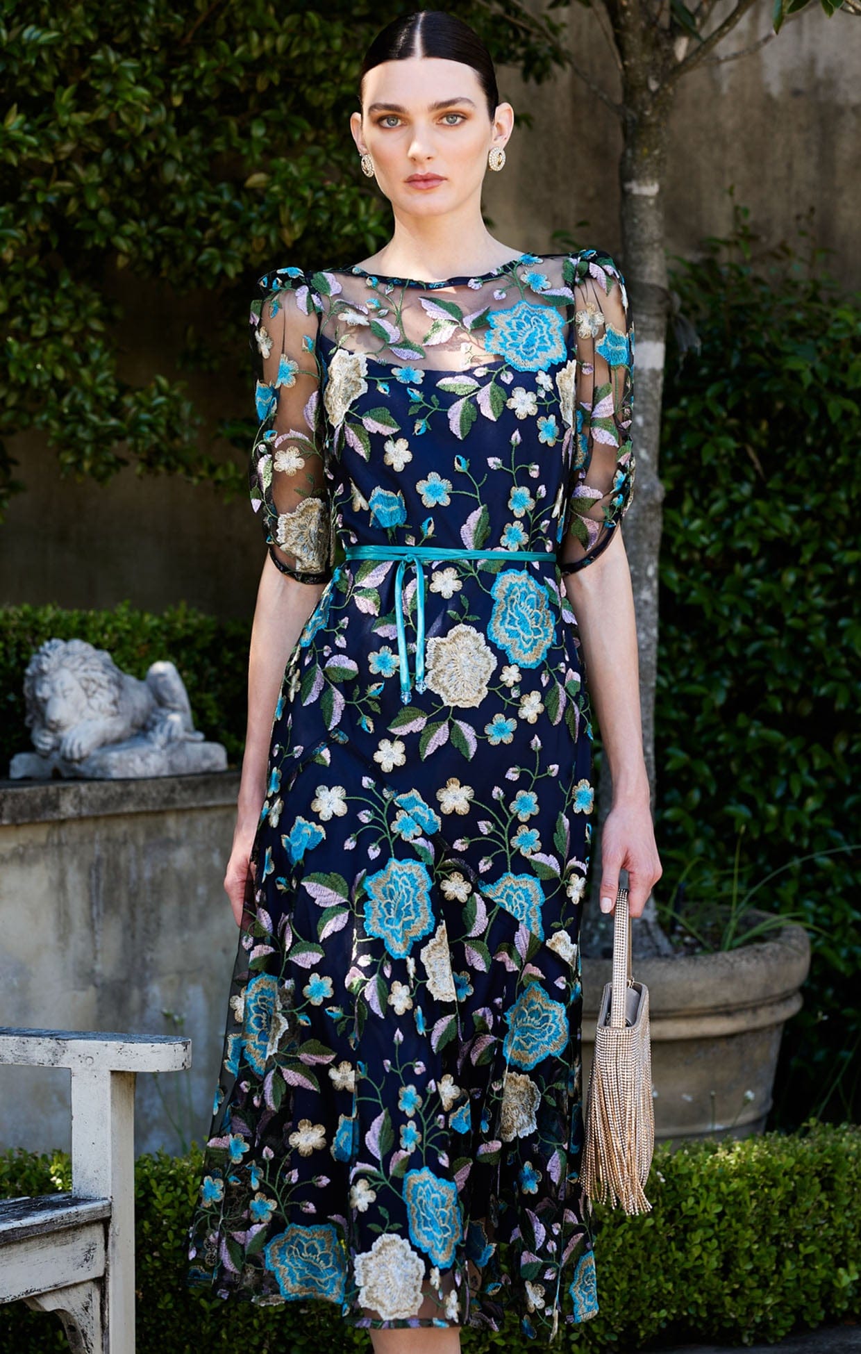 Dresses Events CARDELINA DRESS IN NAVY AQUA