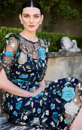 Dresses Events CARDELINA DRESS IN NAVY AQUA