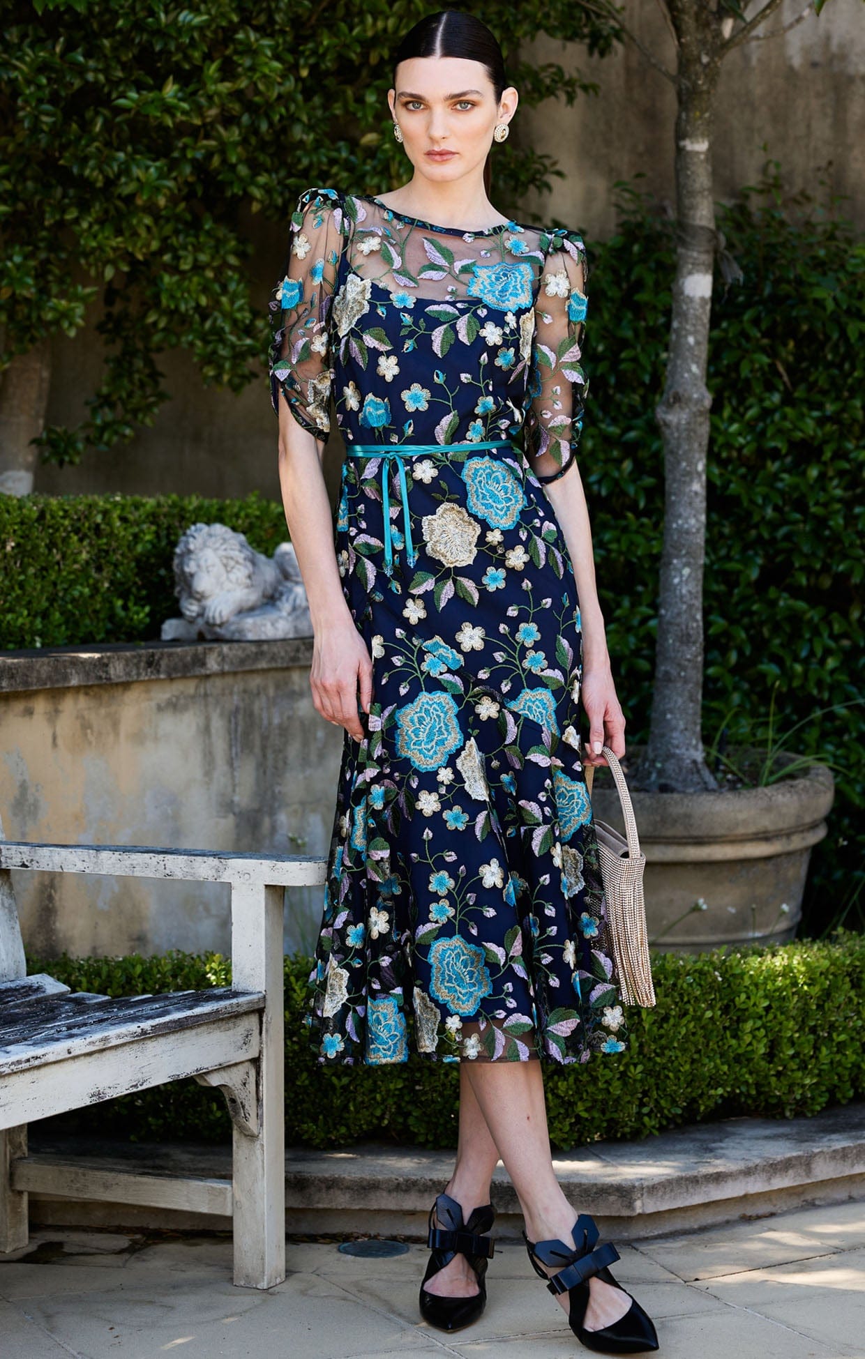 Dresses Events CARDELINA DRESS IN NAVY AQUA