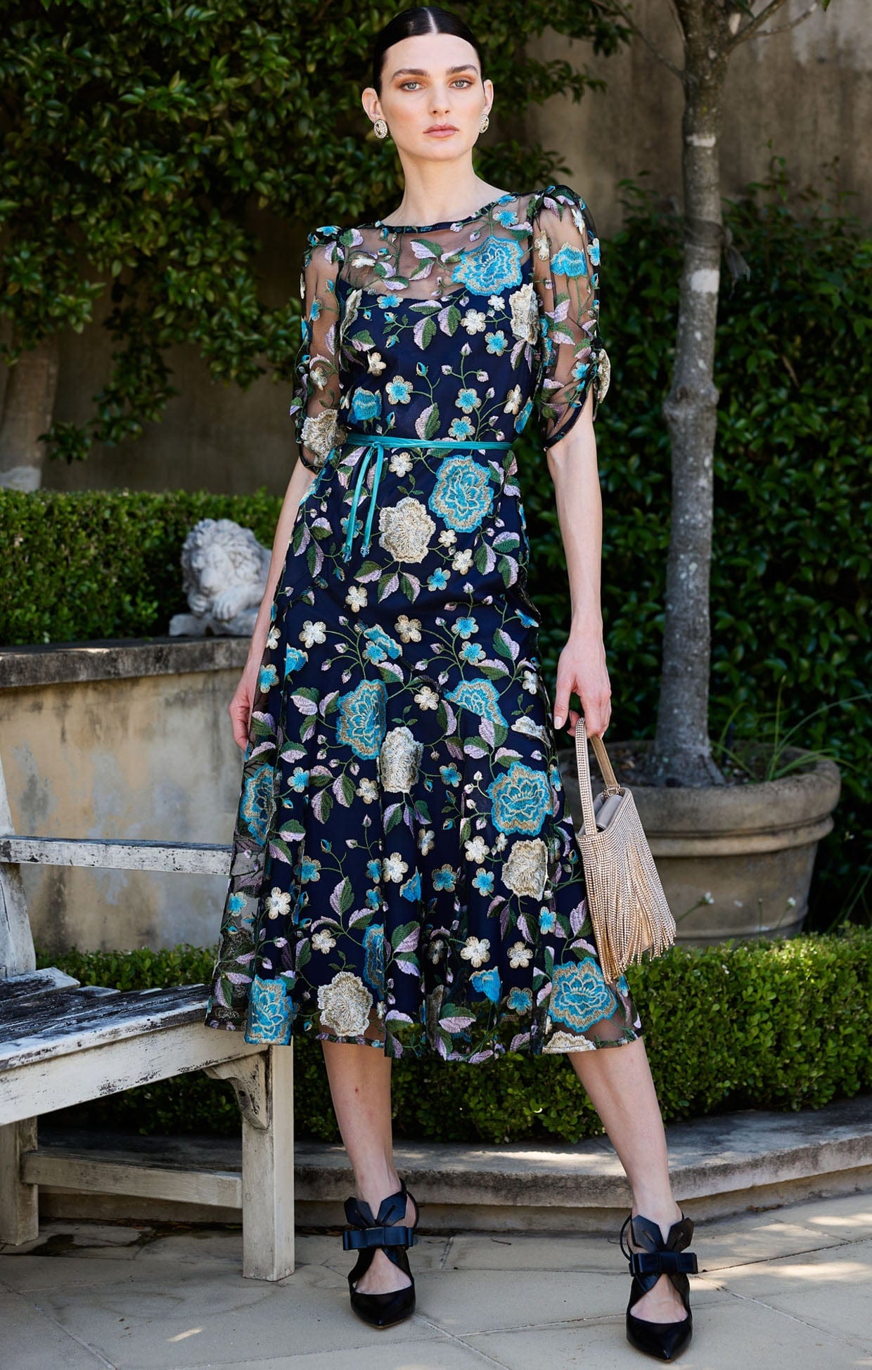 Dresses Events CARDELINA DRESS IN NAVY AQUA