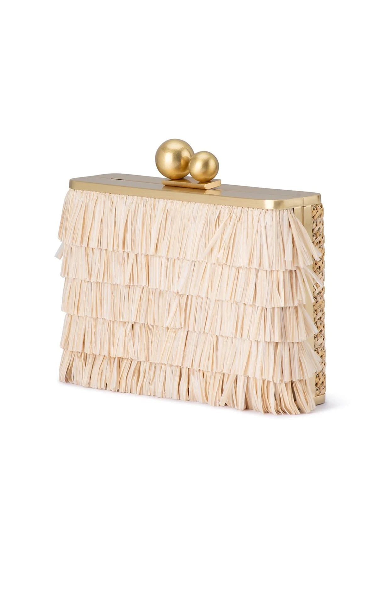 ACCESSORIES Bags Clutches OS / NEUTRAL CARLITA FRINGE CLUTCH BAG IN NATURAL