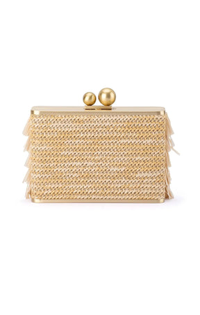 ACCESSORIES Bags Clutches OS / NEUTRAL CARLITA FRINGE CLUTCH BAG IN NATURAL