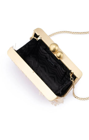 ACCESSORIES Bags Clutches OS / NEUTRAL CARLITA FRINGE CLUTCH BAG IN NATURAL