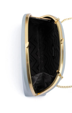 Bags OS / BLUE CELESTE CURVED CLUTCH IN BLUE
