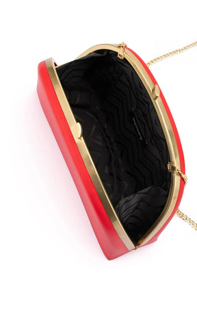 Bags OS / RED CELESTE CURVED CLUTCH IN RED