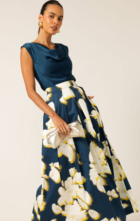 Tops Multi Occasion COWL BIAS TOP STEELE BLUE