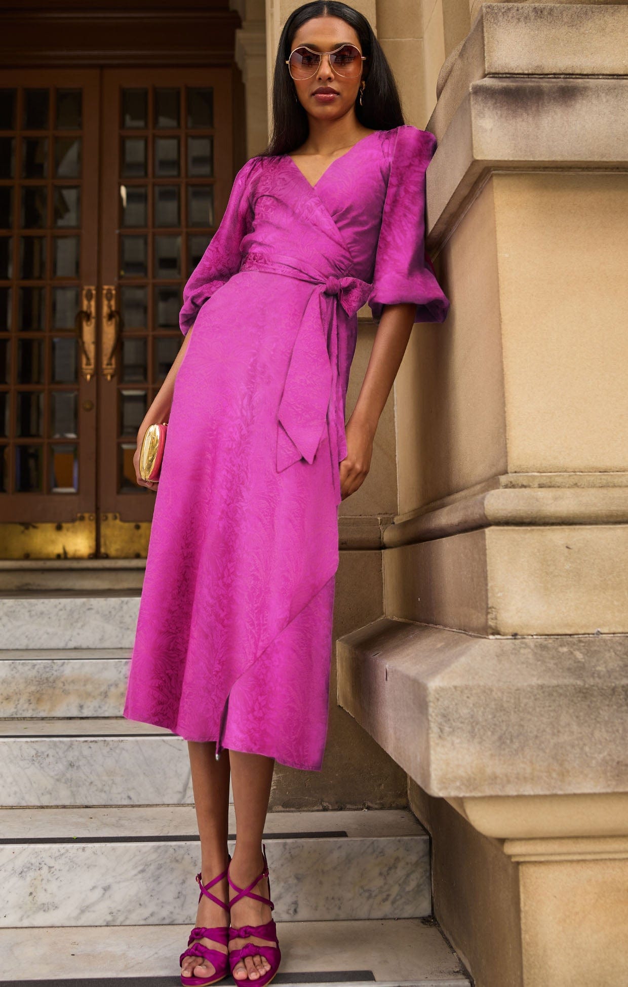 Dresses Events CHATEAU WRAP DRESS MAGENTA