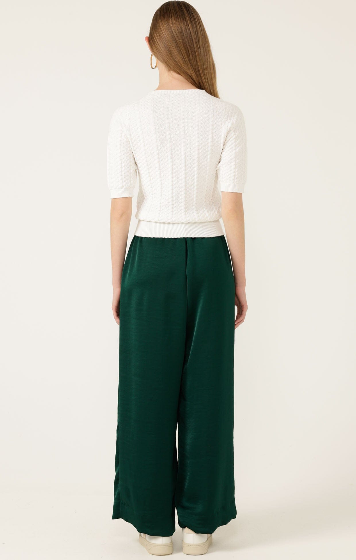 Knitwear SHORT SLEEVE CHEVRON KNIT TOP IN IVORY