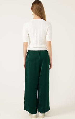 Knitwear SHORT SLEEVE CHEVRON KNIT TOP IN IVORY