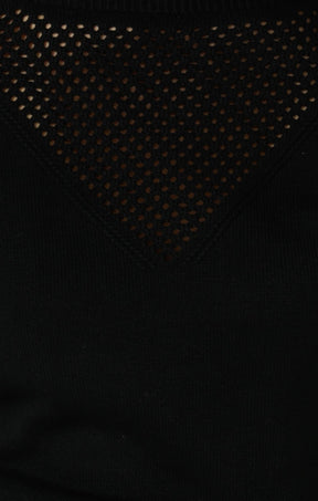Knitwear CHLOE 3/4 SLEEVE KNIT TOP IN BLACK