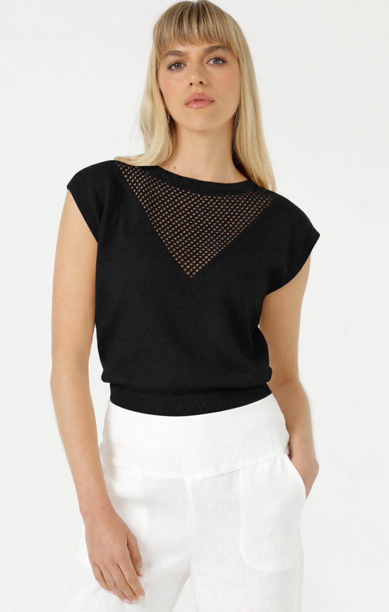 Knitwear CHLOE KNIT TOP IN BLACK