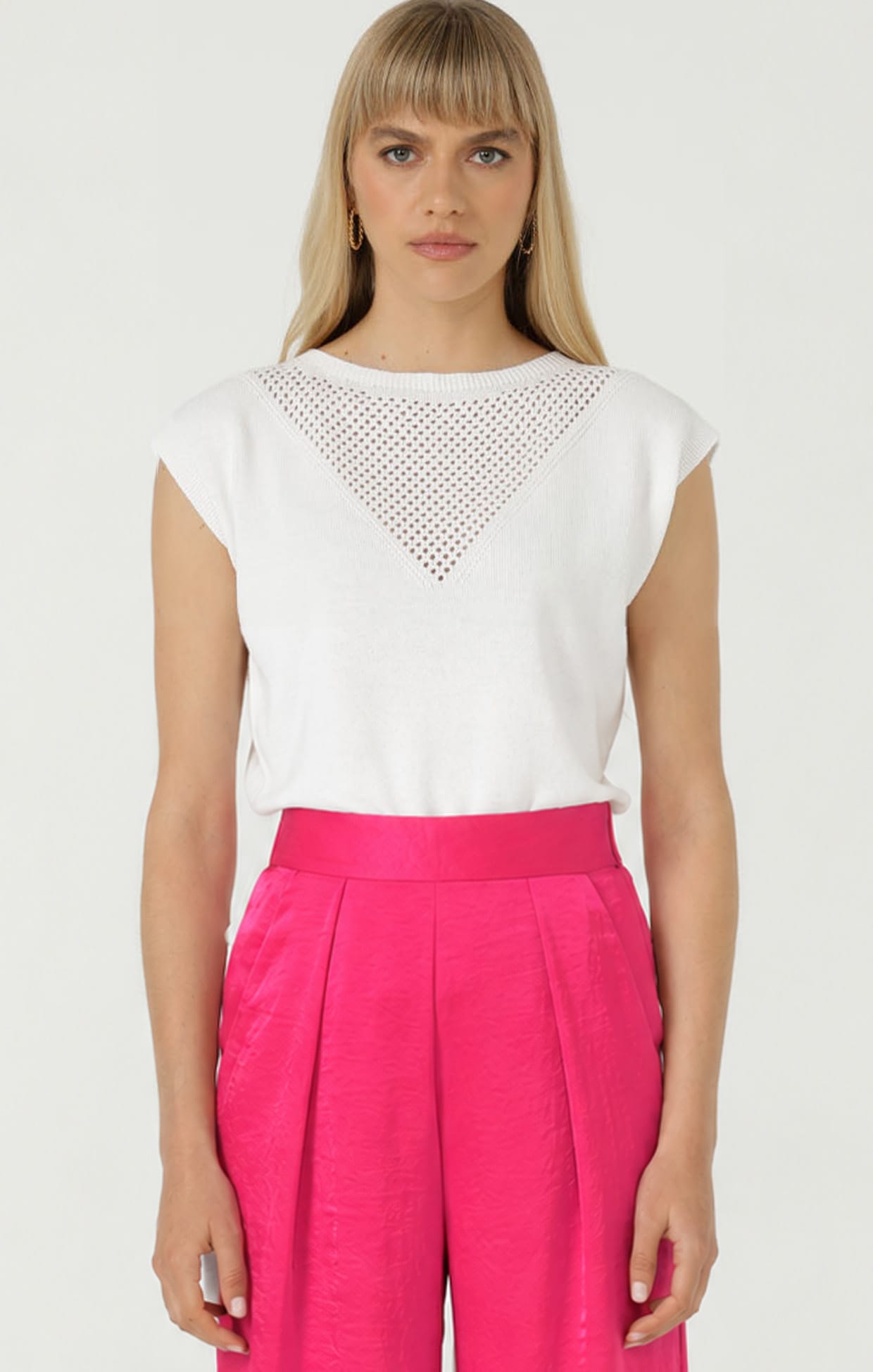 Knitwear CHLOE KNIT TOP IN WHITE