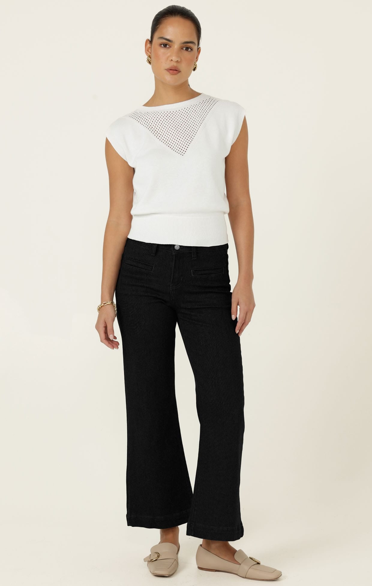 Knitwear CHLOE KNIT TOP IN WHITE