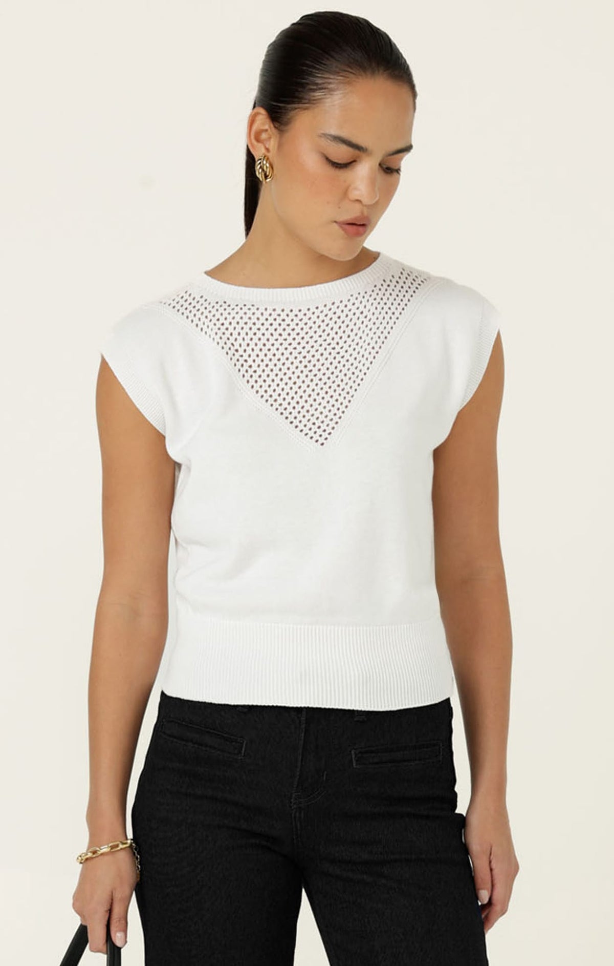 Knitwear CHLOE KNIT TOP IN WHITE