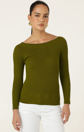 Knitwear CLAIRE KNIT IN OLIVE