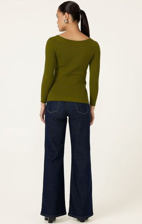 Knitwear CLAIRE KNIT IN OLIVE