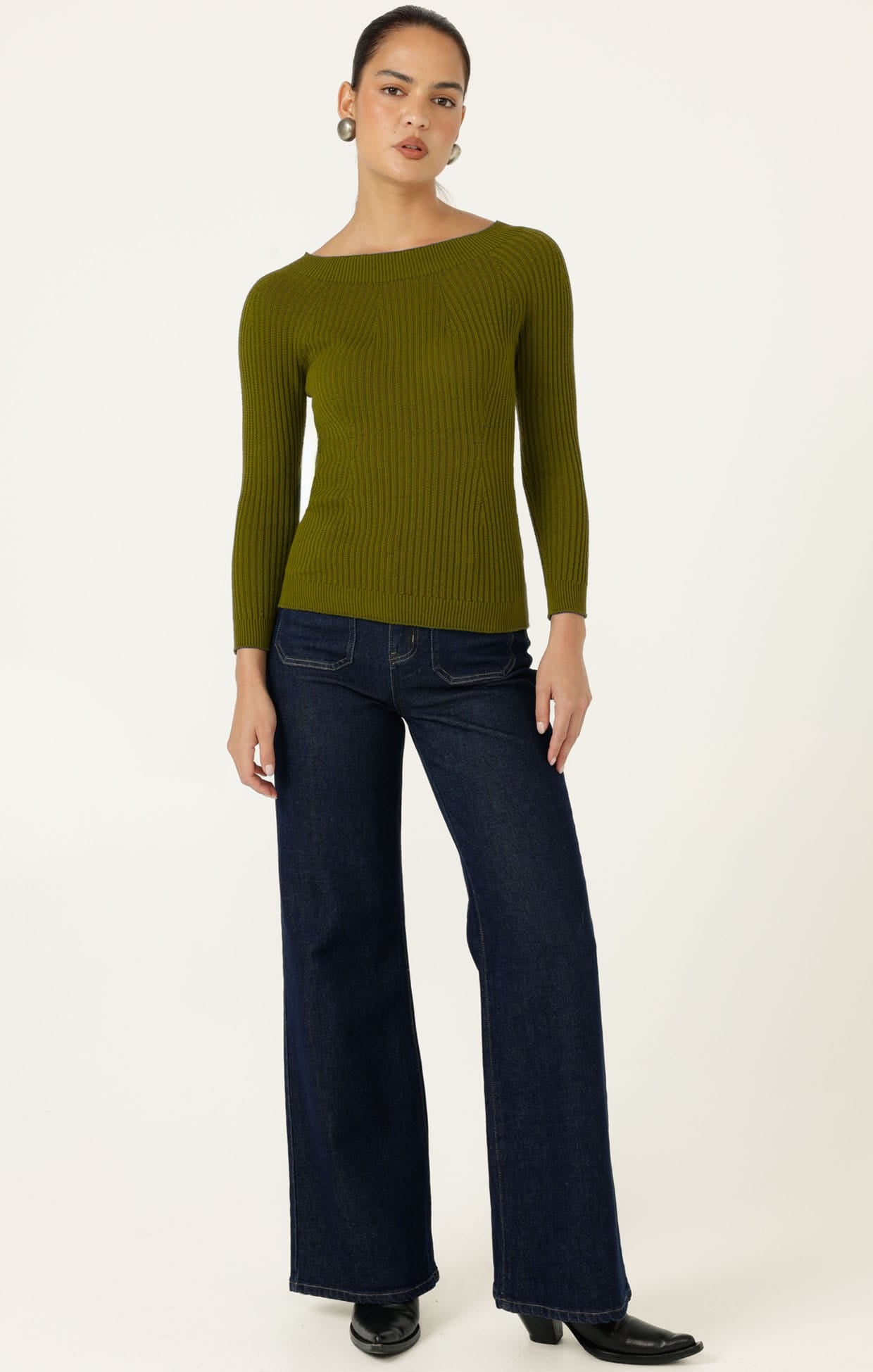 Knitwear CLAIRE KNIT IN OLIVE