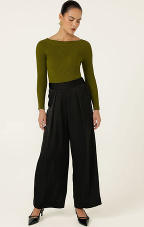 Pants Multi Occasion LUXE PLEATED TROUSER IN BLACK