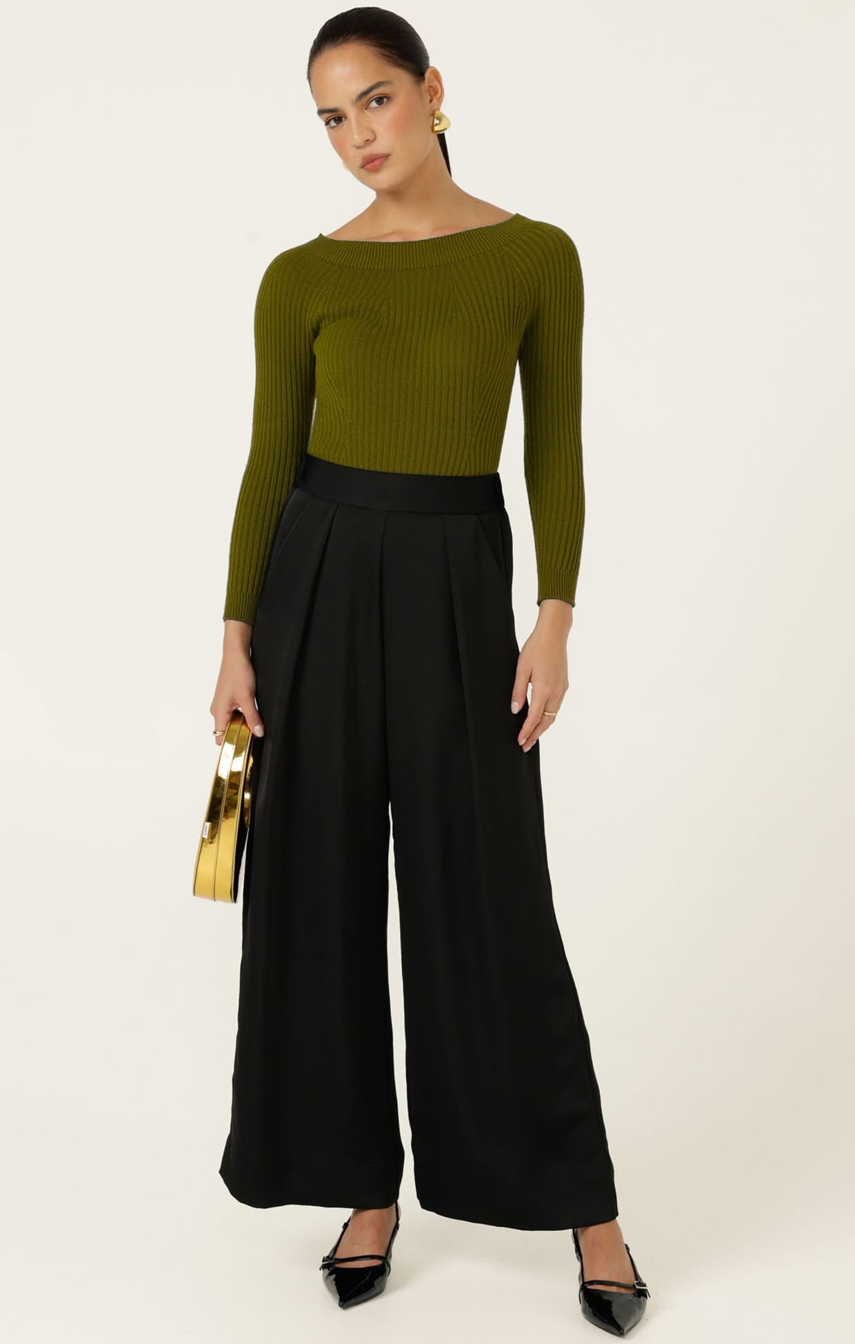Knitwear CLAIRE KNIT IN OLIVE