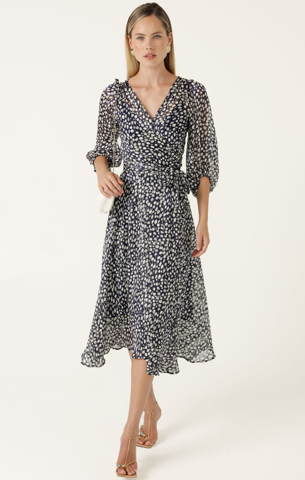 Dresses Multi Occasion CLOUDLAND WRAP DRESS IN NAVY