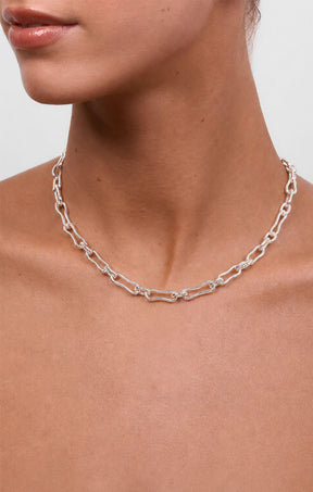 Bags OS / SILVER CONTOUR LINK NECKLACE IN SILVER