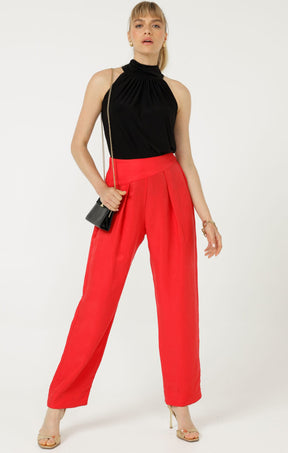 Tops Multi Occasion HIGH NECK TIE TOP IN BLACK