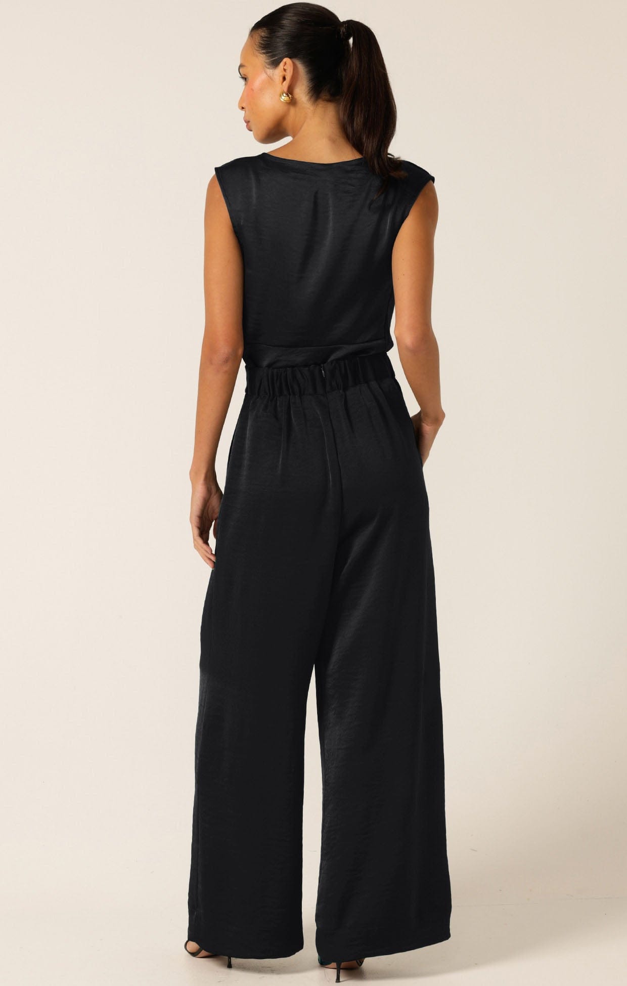 Tops Multi Occasion LUXE COWL BIAS TOP IN BLACK