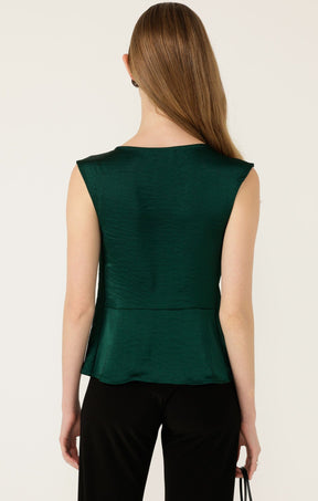Tops Multi Occasion COWL BIAS TOP IN EMERALD