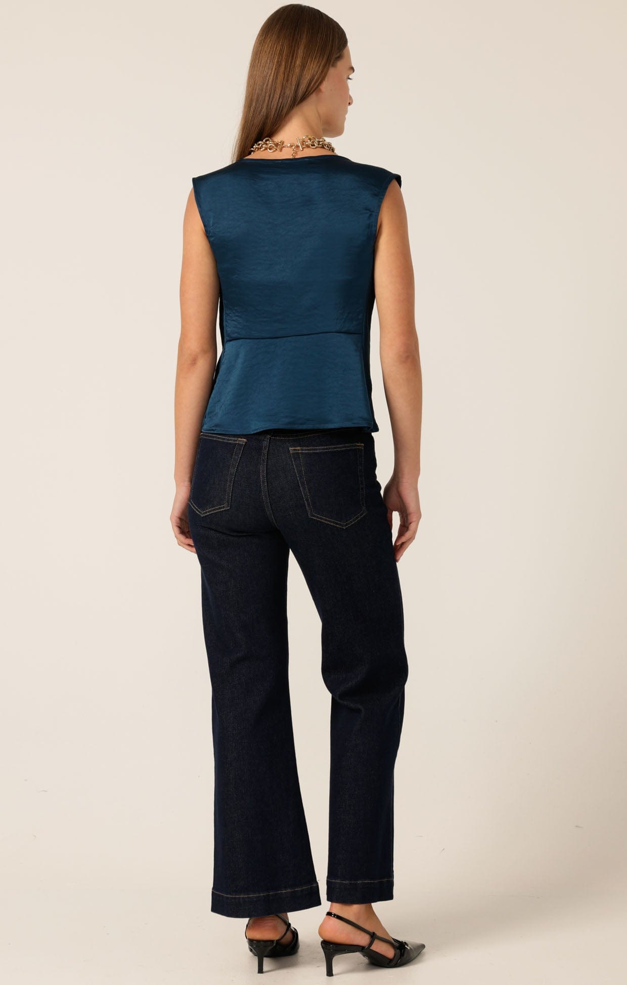 Tops Multi Occasion COWL BIAS TOP STEELE BLUE