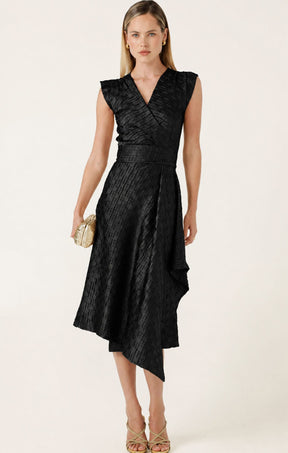 Dresses Multi Occasion CROWN WRAP DRESS IN BLACK
