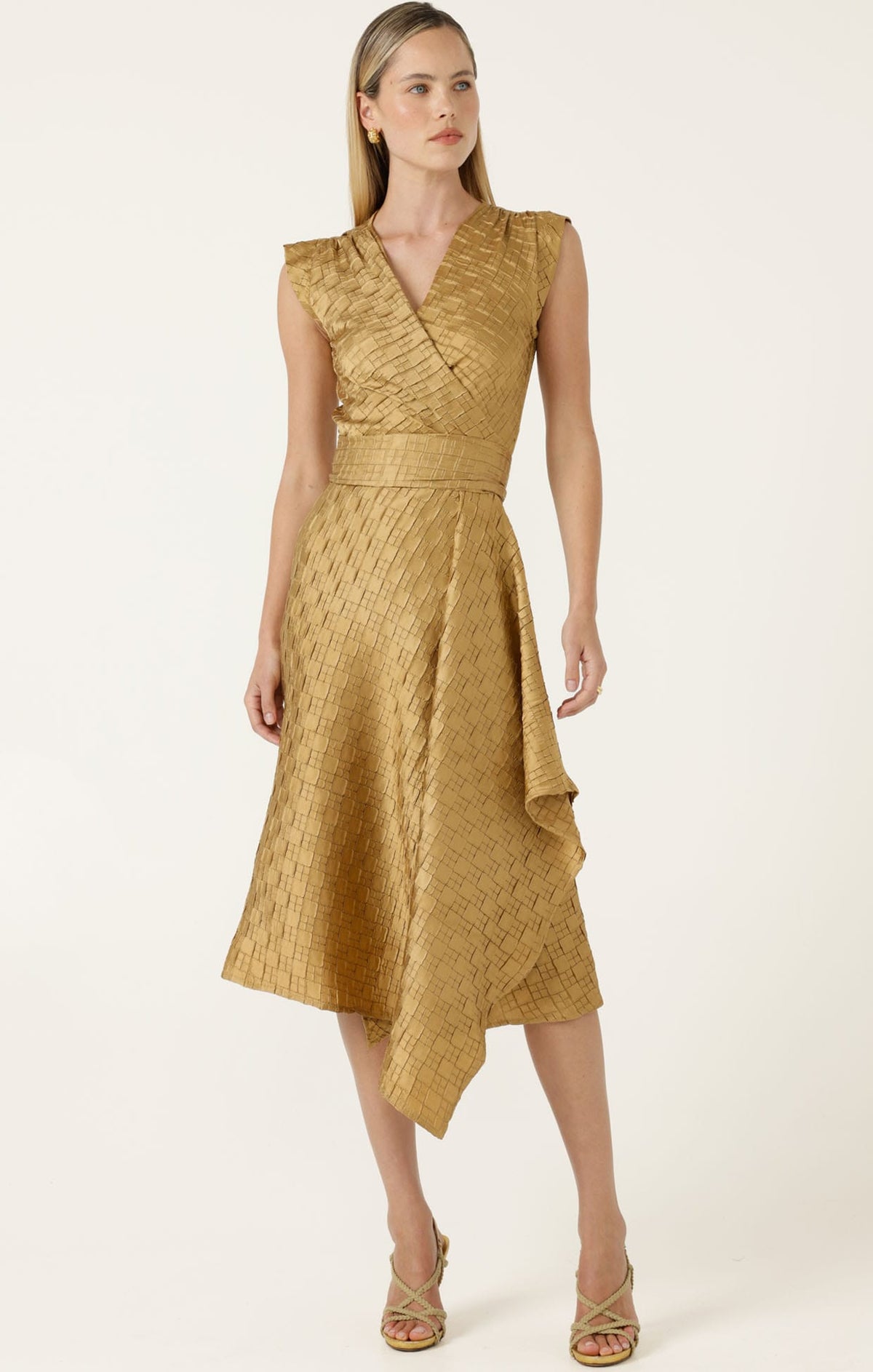 Dresses CROWN WRAP DRESS IN GOLD