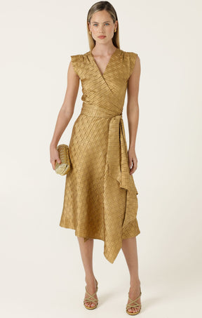 Dresses CROWN WRAP DRESS IN GOLD