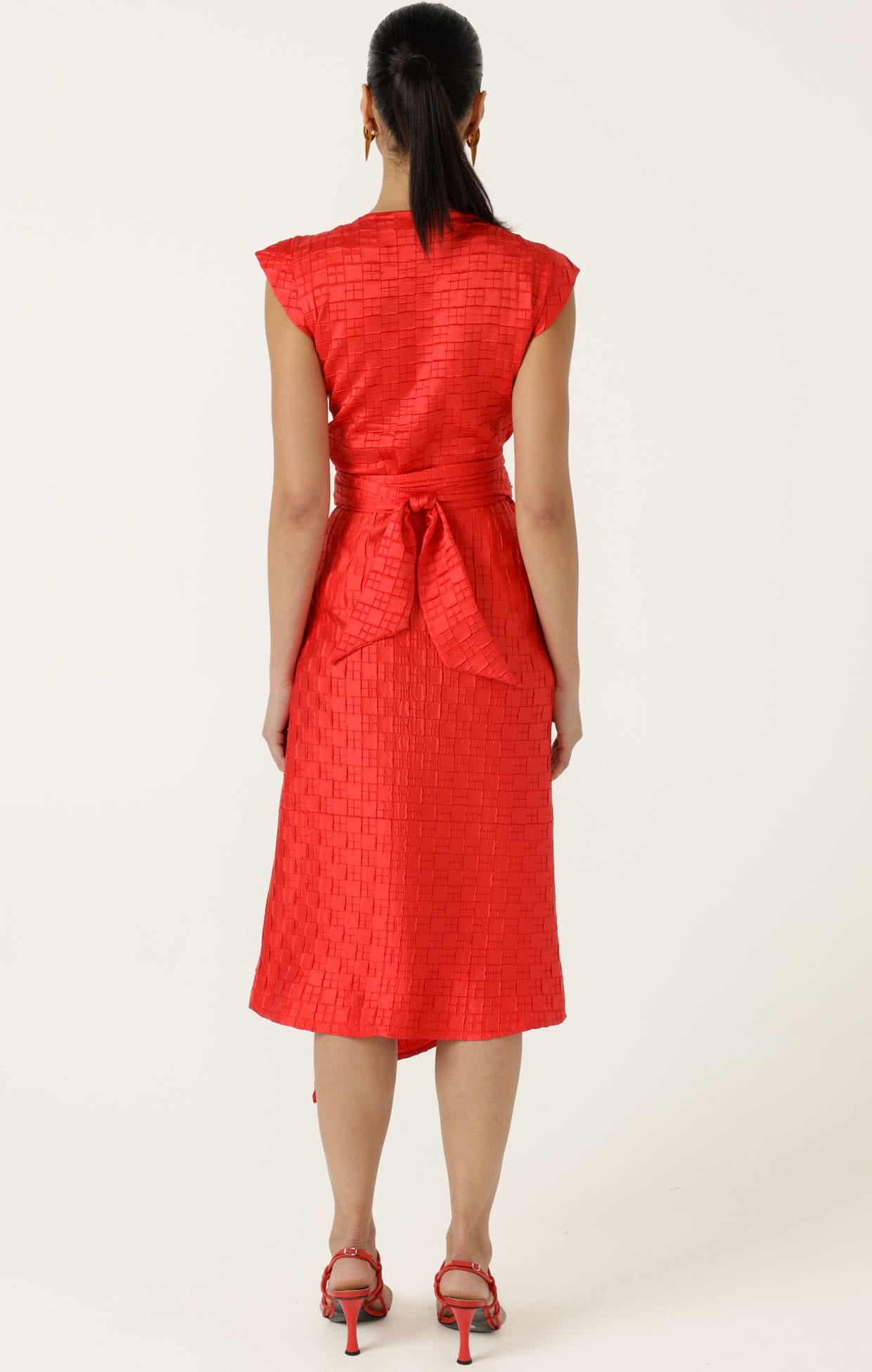Dresses Events CROWN WRAP DRESS IN RED