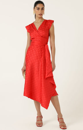 Dresses Events CROWN WRAP DRESS IN RED
