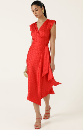 Dresses Events CROWN WRAP DRESS IN RED