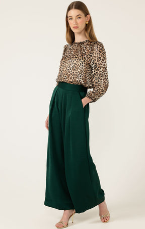 Pants Multi Occasion LUXE PLEATED TROUSER IN EMERALD