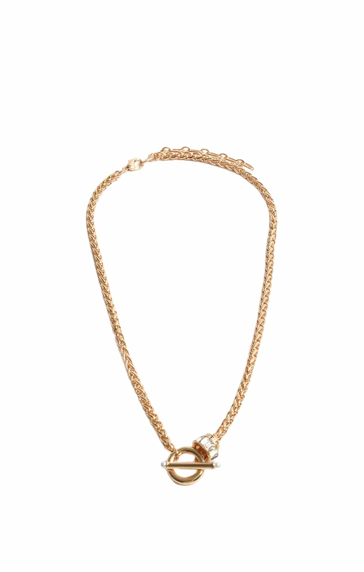 Bags OS / GOLD DIAMANTE FOB NECKLACE