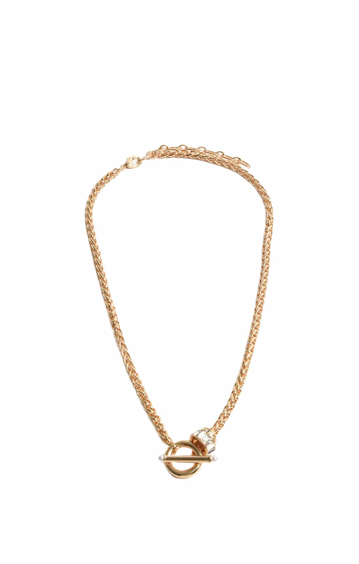 Bags OS / GOLD DIAMANTE FOB NECKLACE